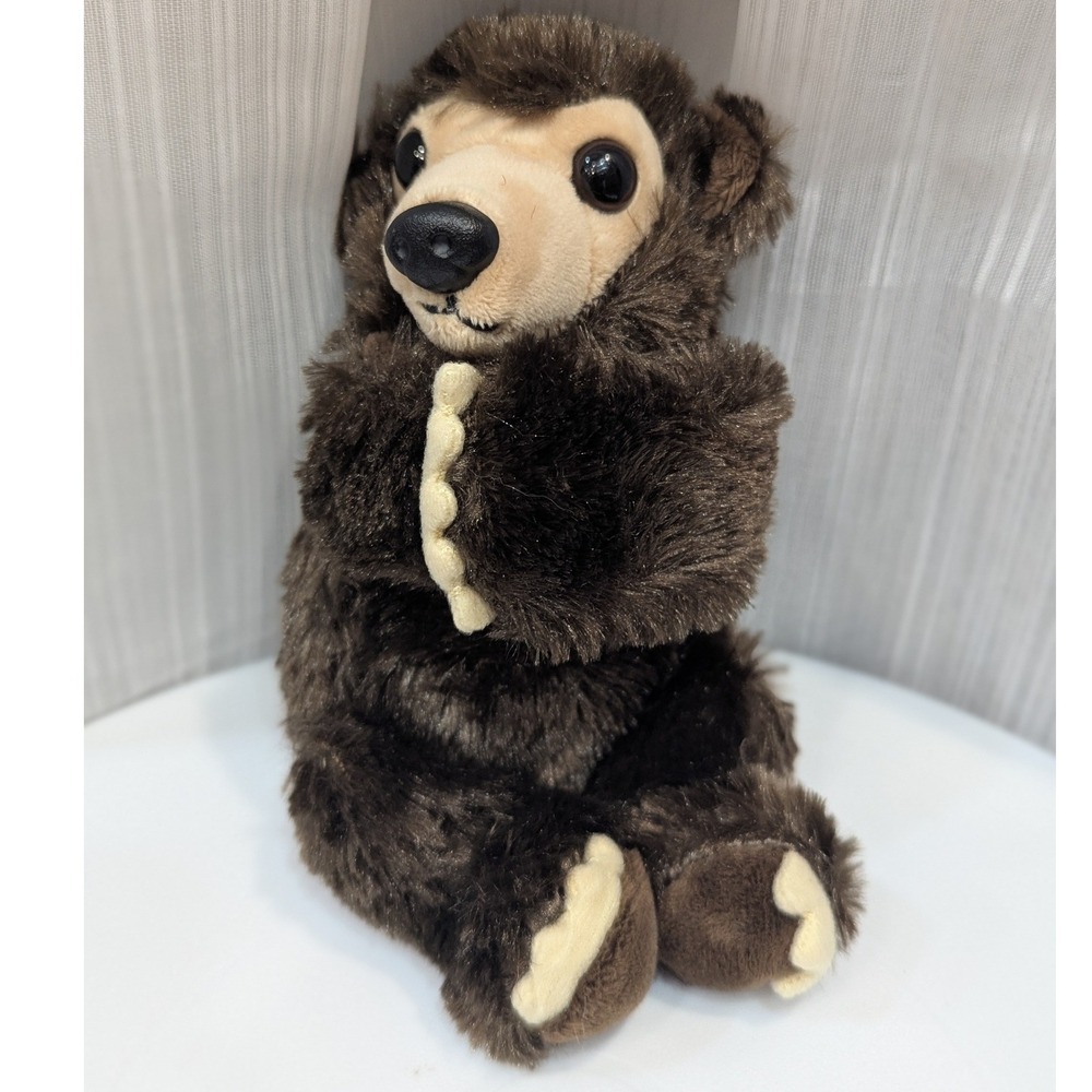 Wild Republic Huggers Sloth Plush Snap Bracelet Brown Stuffed Animal Toy 8 inch
